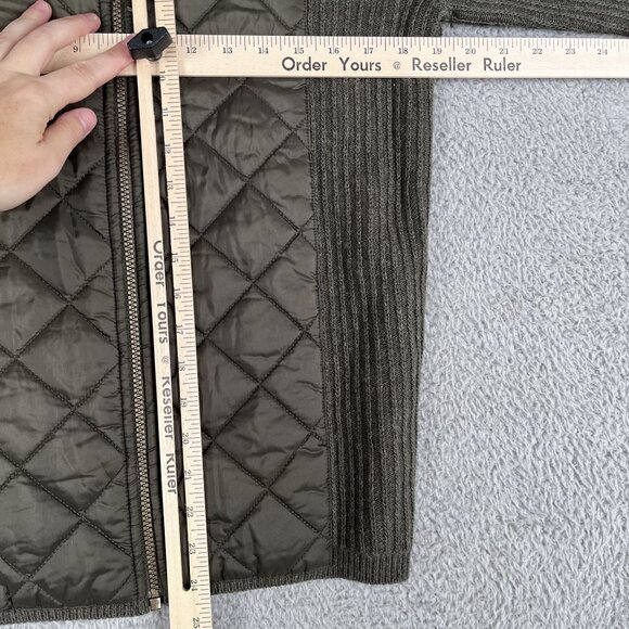 Barbour Jacket Women’s Small Olive Green 100% Wool Zip Knit (EU 12 US 8) - Picture 6 of 6